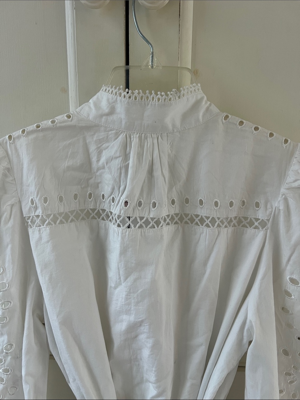 Avec Les Filles White Eyelet Long-Sleeve Button-Front Dress - Picture 8 of 12
